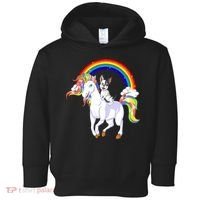 French Bulldog Riding Unicorn Toddler Hoodie thumb 0