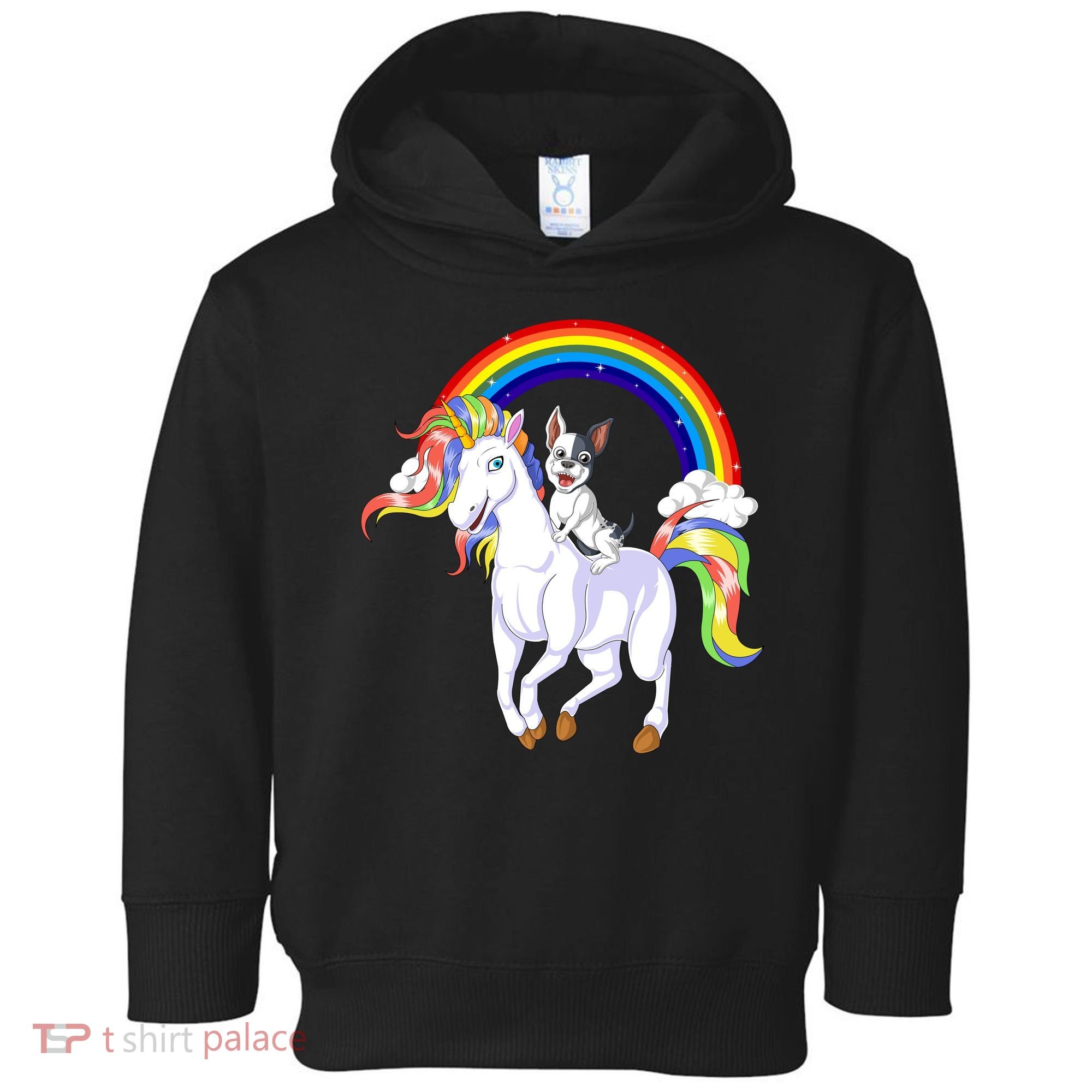 French Bulldog Riding Unicorn Toddler Hoodie