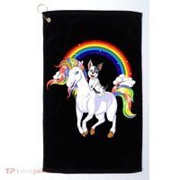 French Bulldog Riding Unicorn Golf Towel thumb 0