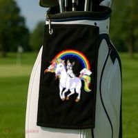 French Bulldog Riding Unicorn Golf Towel thumb 2