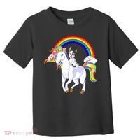 French Bulldog Riding Unicorn Toddler T-Shirt thumb 0