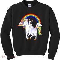 French Bulldog Riding Unicorn Kids Sweatshirt thumb 0