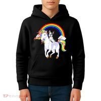 French Bulldog Riding Unicorn Kids Hoodie thumb 4