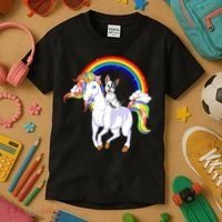French Bulldog Riding Unicorn Kids T-Shirt thumb 3