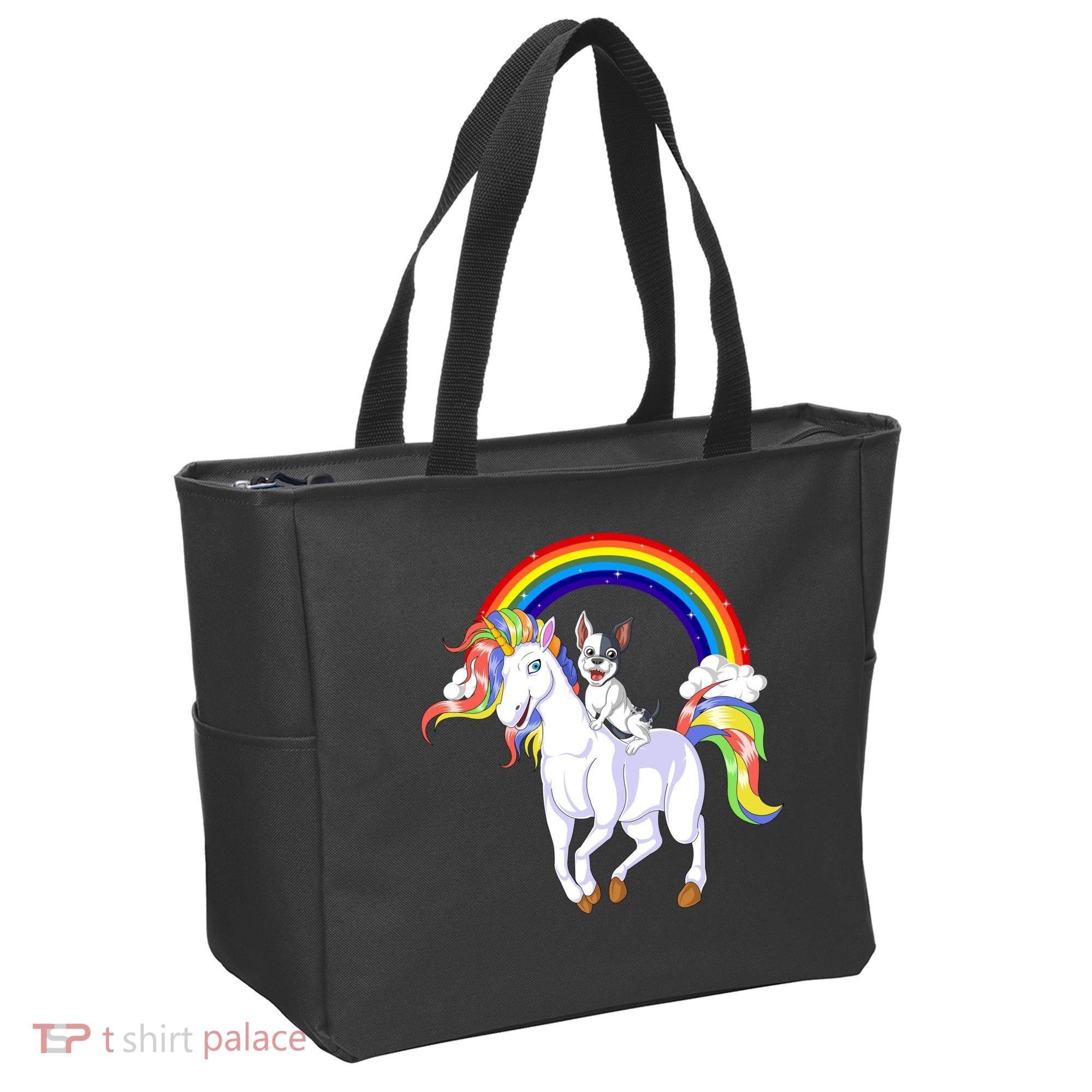 French Bulldog Riding Unicorn Tote Bag