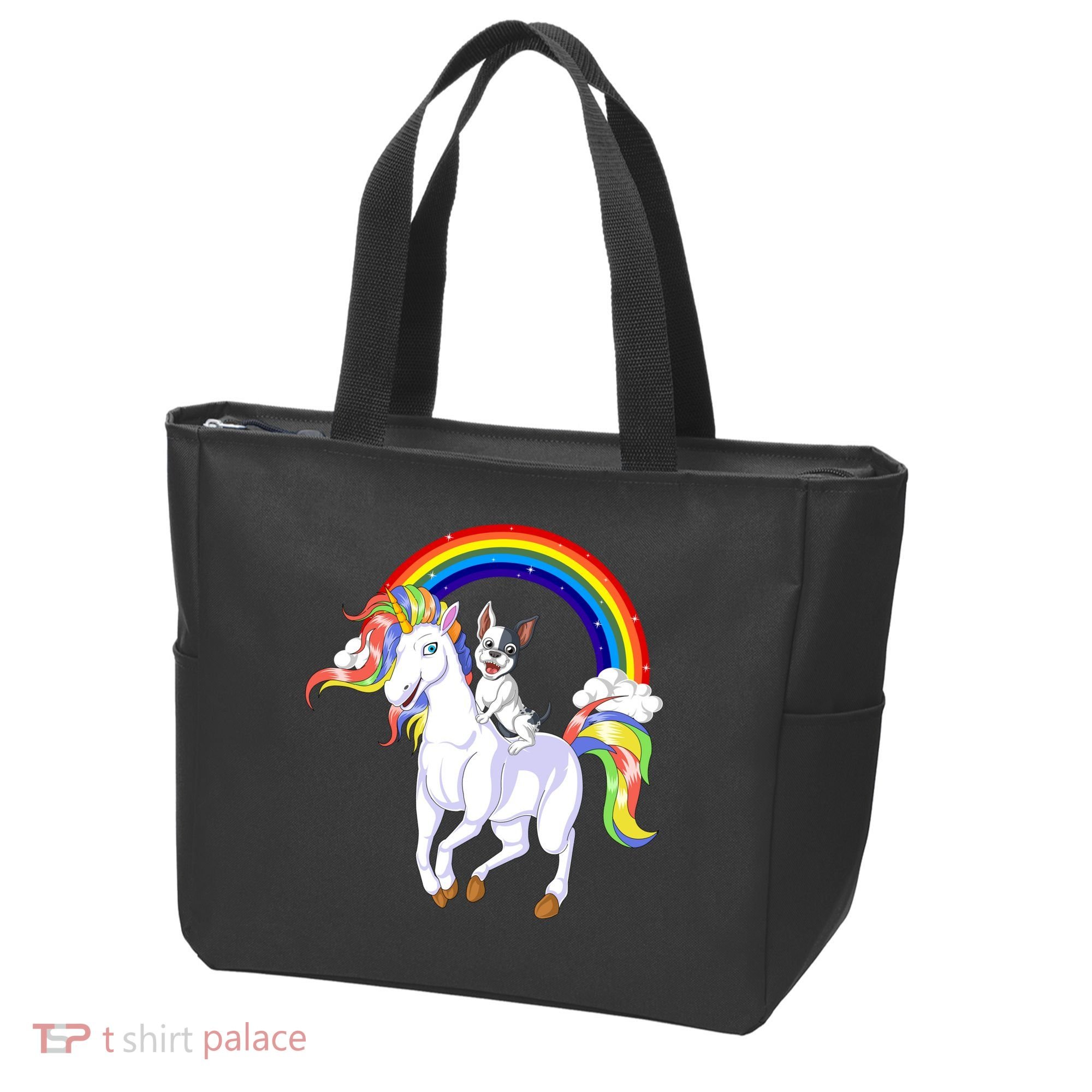 French Bulldog Riding Unicorn Tote Bag