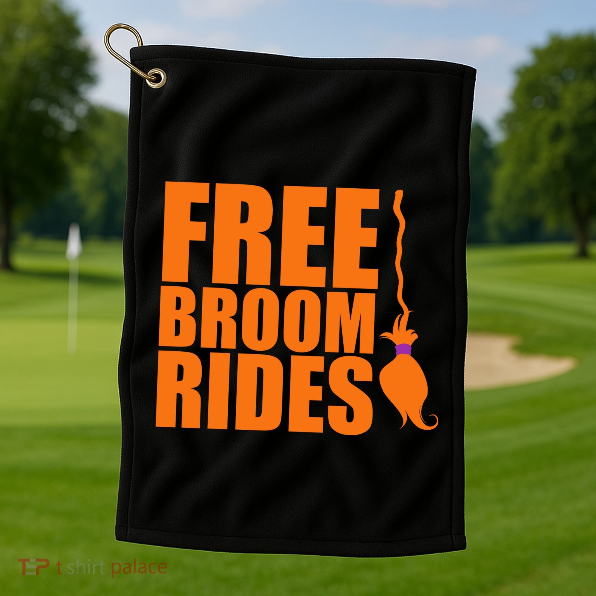 Free Broom Rides Golf Towel
