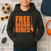 Free Broom Rides Kids Hoodie thumb 2