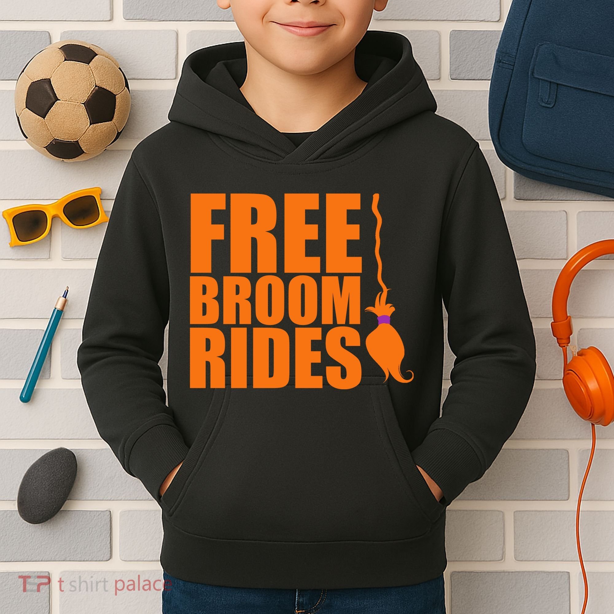 Free Broom Rides Kids Hoodie