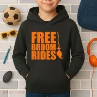 Free Broom Rides Kids Hoodie thumb 2