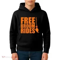 Free Broom Rides Kids Hoodie thumb 4