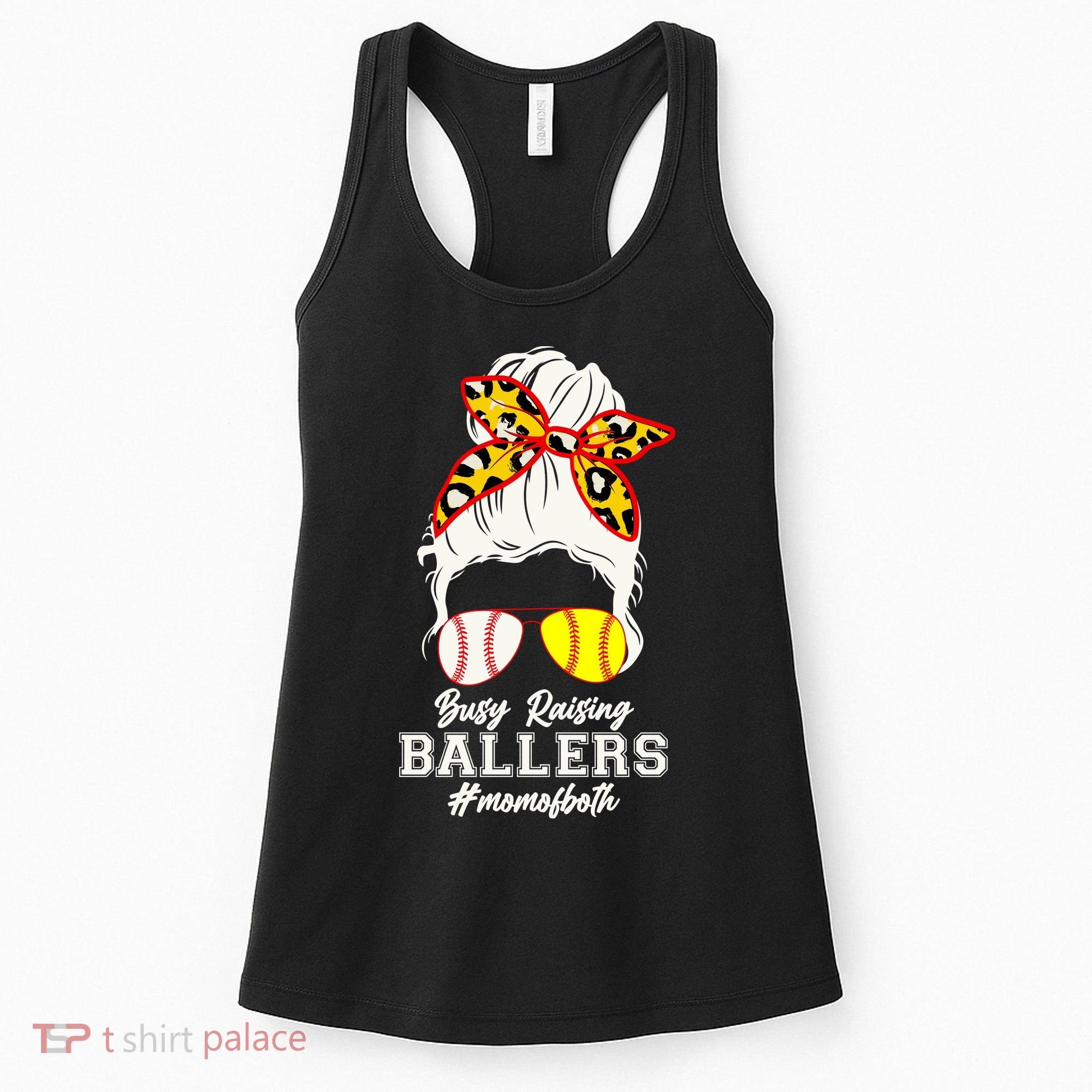 Funny Busy Raising Ballers #Mom Of Both Women's Tank Top