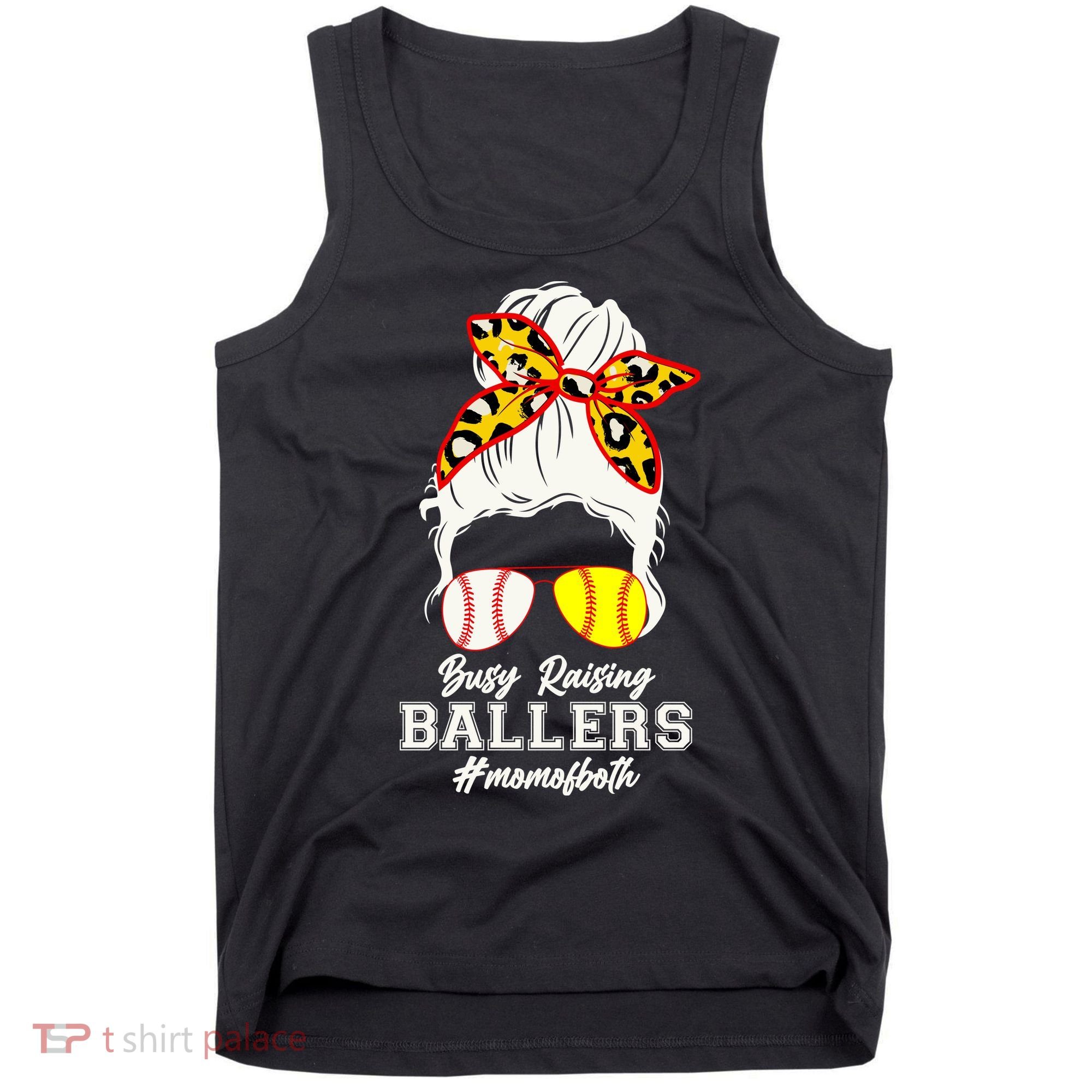 Funny Busy Raising Ballers #Mom Of Both Tank Top