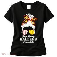 Funny Busy Raising Ballers #Mom Of Both Women's T-Shirt thumb 0