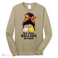 Funny Busy Raising Ballers #Mom Of Both Long Sleeve Shirt thumb 0