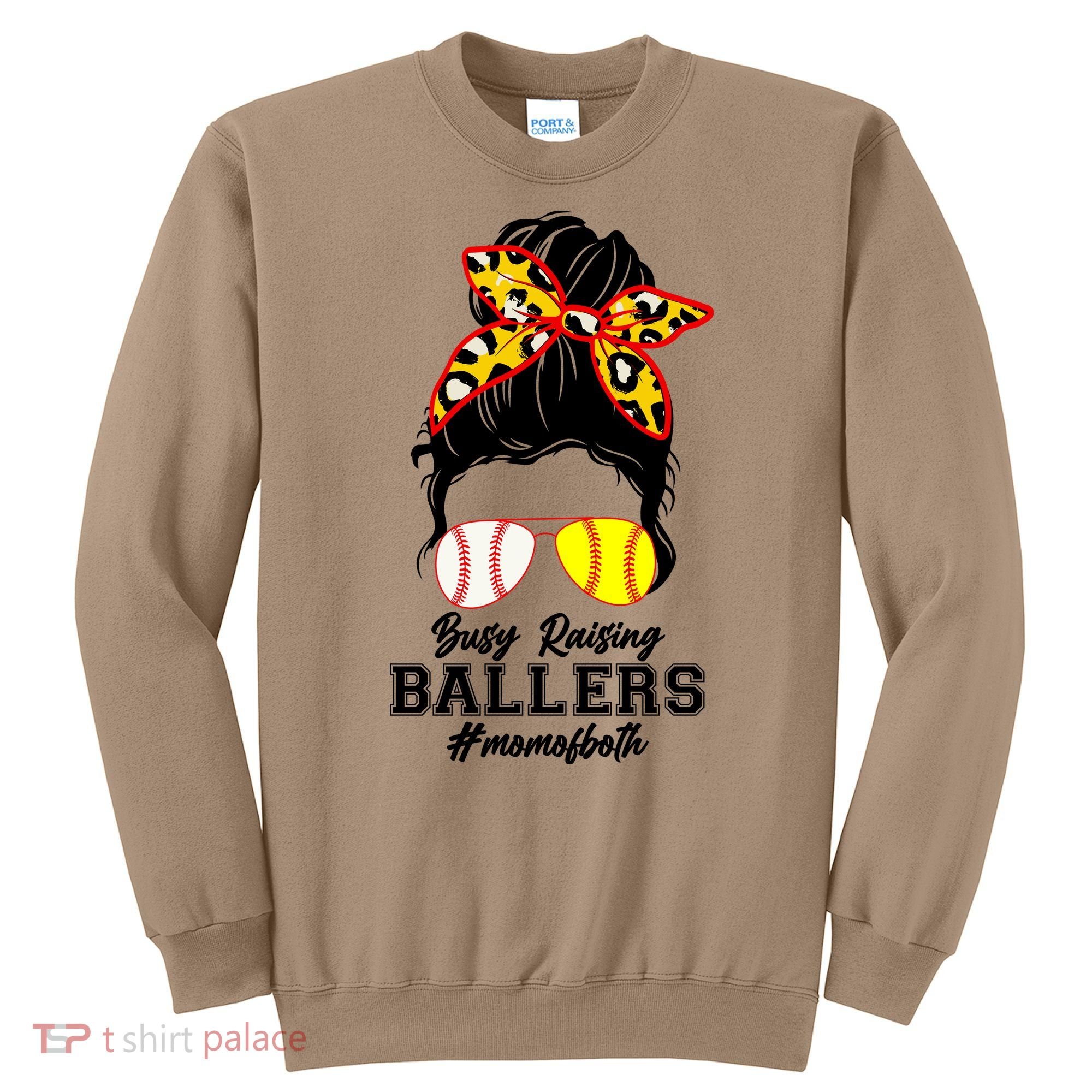 Funny Busy Raising Ballers #Mom Of Both Sweatshirt