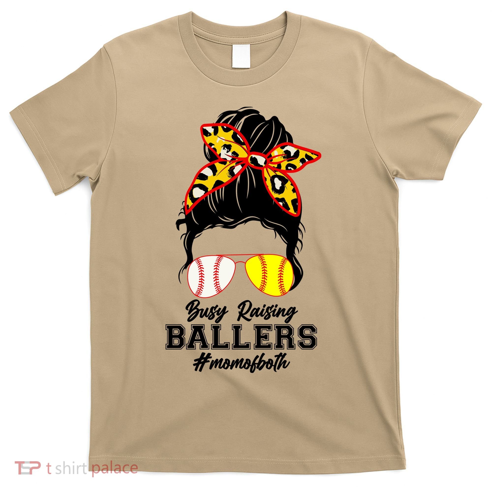 Funny Busy Raising Ballers #Mom Of Both T-Shirt