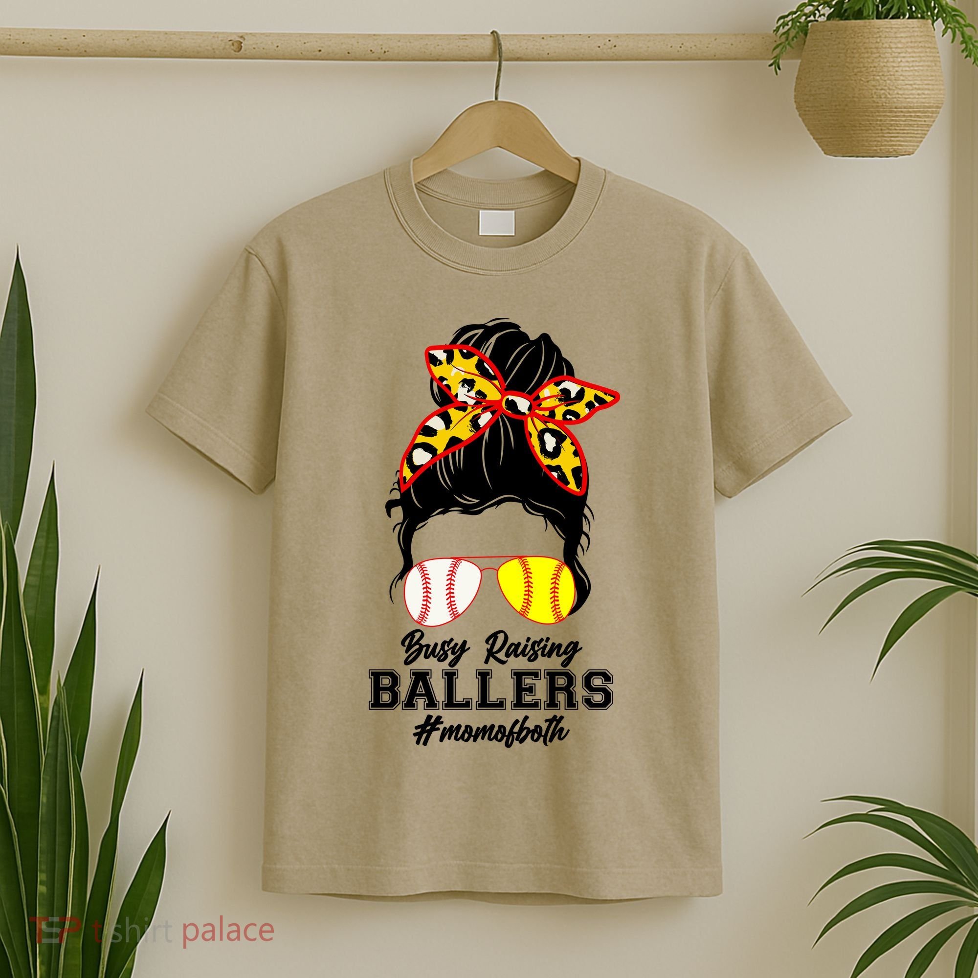 Funny Busy Raising Ballers #Mom Of Both T-Shirt