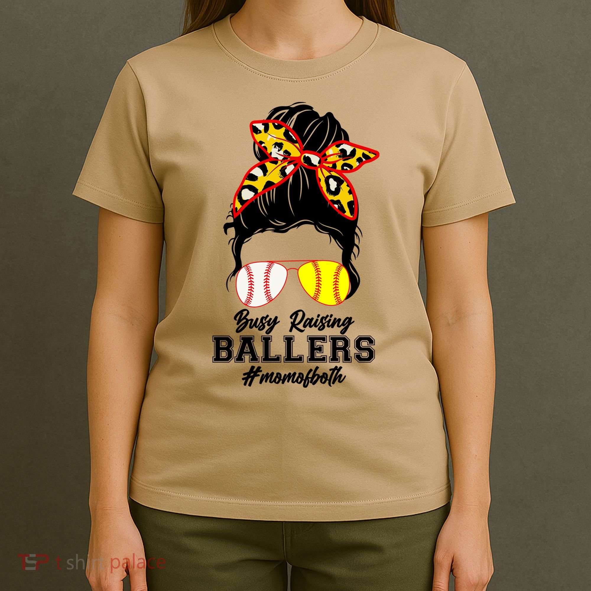 Funny Busy Raising Ballers #Mom Of Both T-Shirt