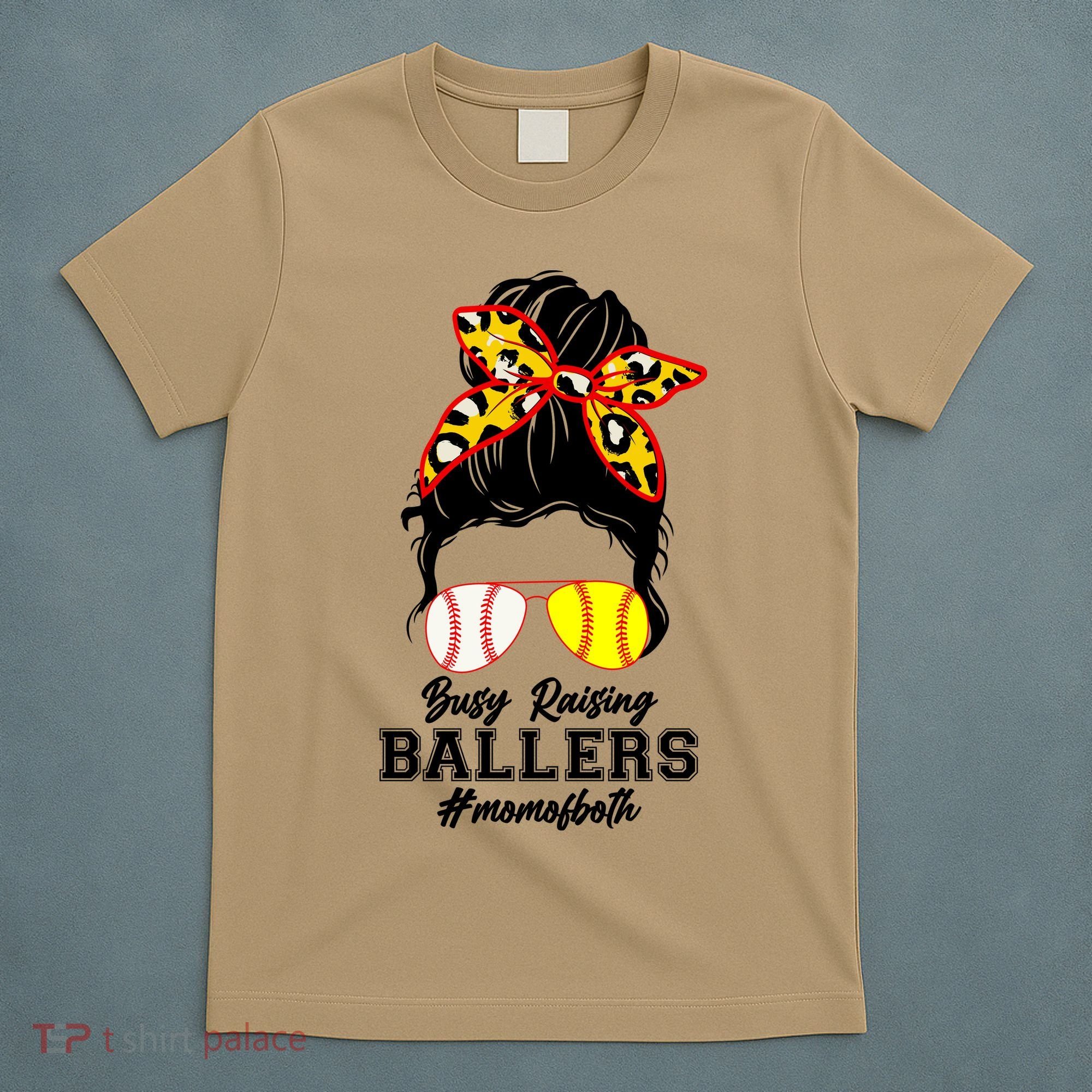 Funny Busy Raising Ballers #Mom Of Both T-Shirt