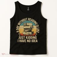Funny Book Reading Gift For Nerd Librarian Book Readers Book Lovers Tank Top thumb 2
