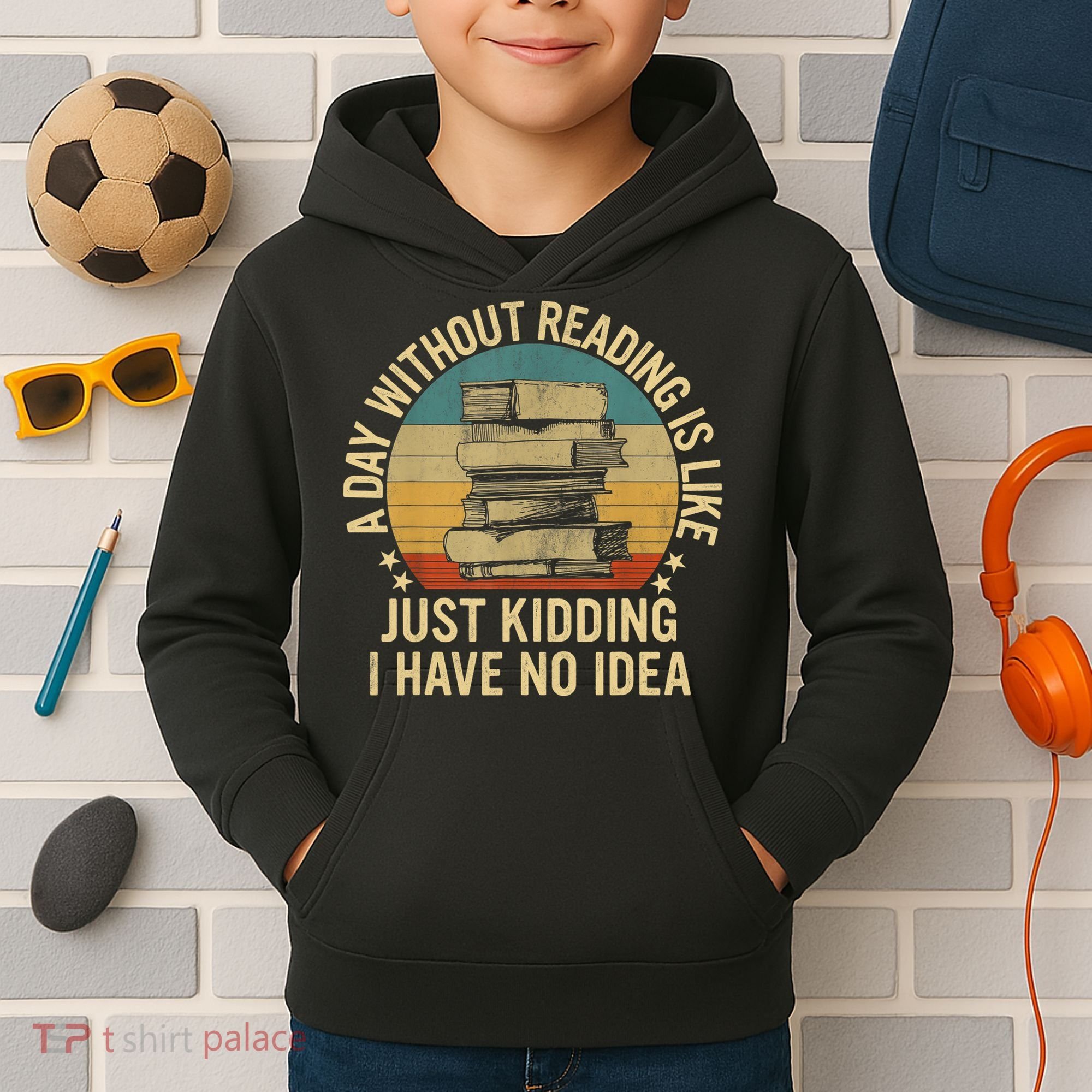Funny Book Reading Gift For Nerd Librarian Book Readers Book Lovers Kids Hoodie
