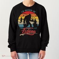 Funny Bigfoot Sasquatch Id Rather Be Fishing Women's Sweatshirt thumb 0