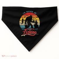 Funny Bigfoot Sasquatch Id Rather Be Fishing USA-Made Doggie Bandana thumb 0