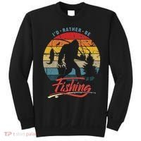 Funny Bigfoot Sasquatch Id Rather Be Fishing Sweatshirt thumb 0