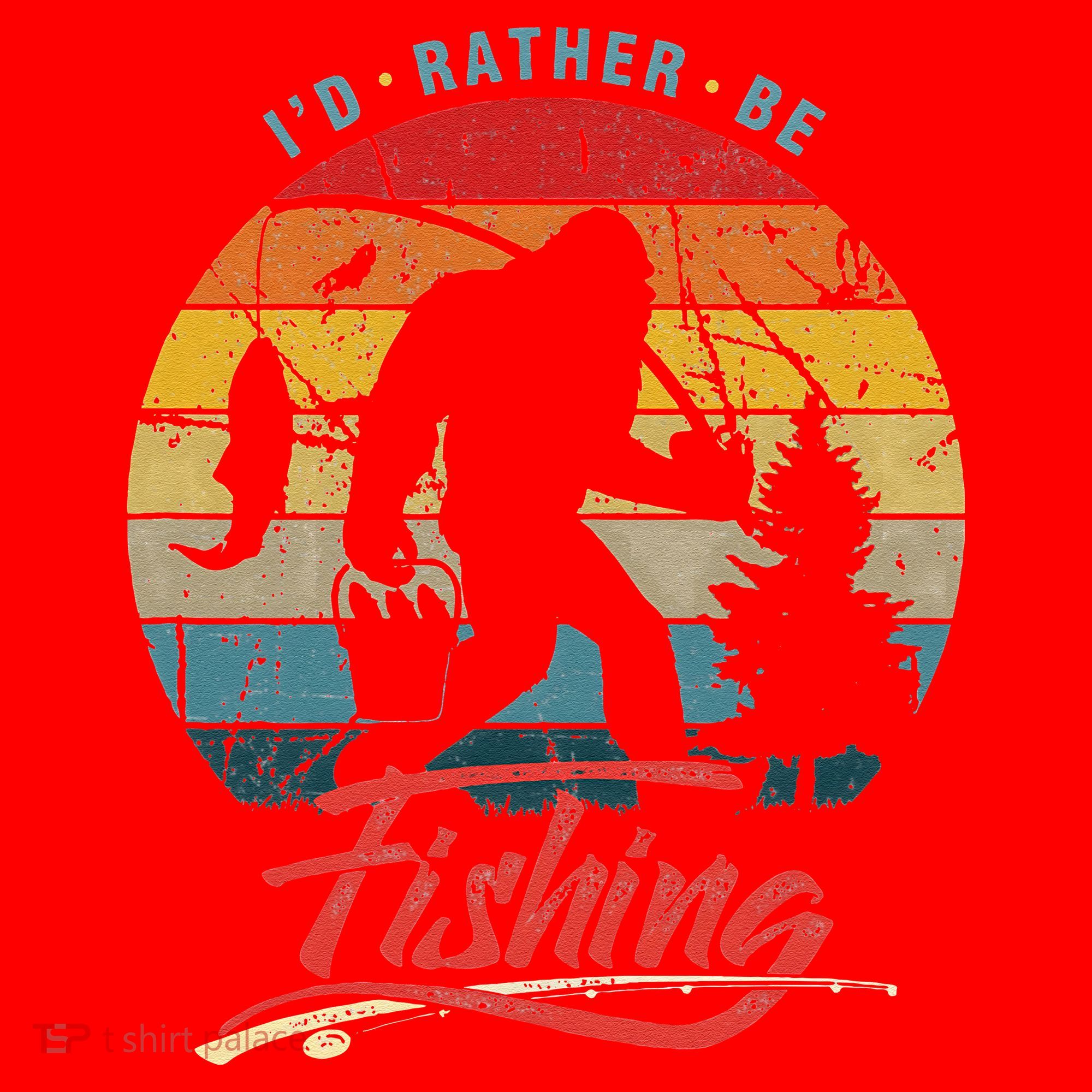Funny Bigfoot Sasquatch Id Rather Be Fishing Santa Hat