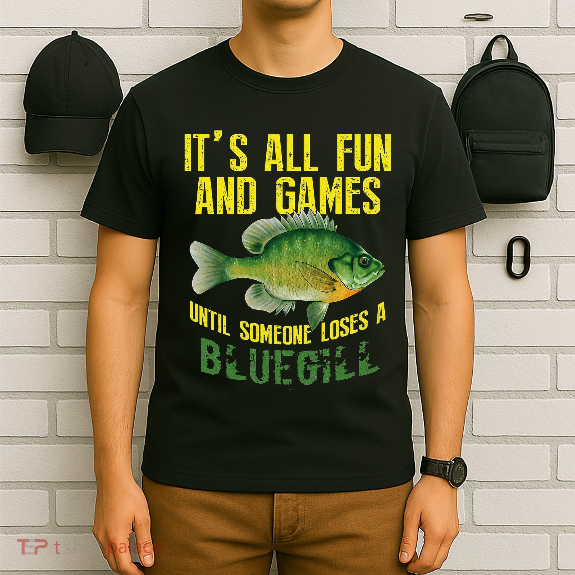 Funny Bluegill Sunfish Fishing Graphic Freshwater Fish Gift T-Shirt
