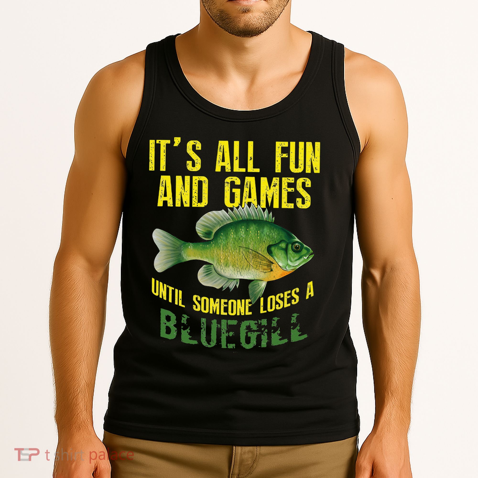 Funny Bluegill Sunfish Fishing Graphic Freshwater Fish Gift Tank Top