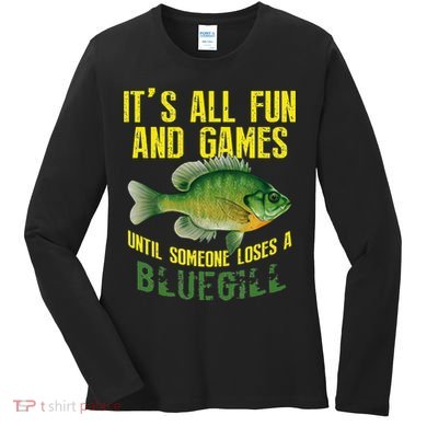 Funny Bluegill Sunfish Fishing Graphic Freshwater Fish Gift Women's Long Sleeve Shirt
