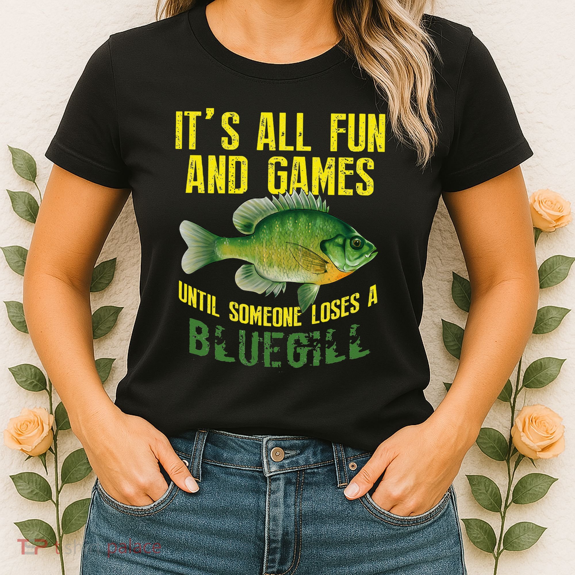 Funny Bluegill Sunfish Fishing Graphic Freshwater Fish Gift Women's T-Shirt