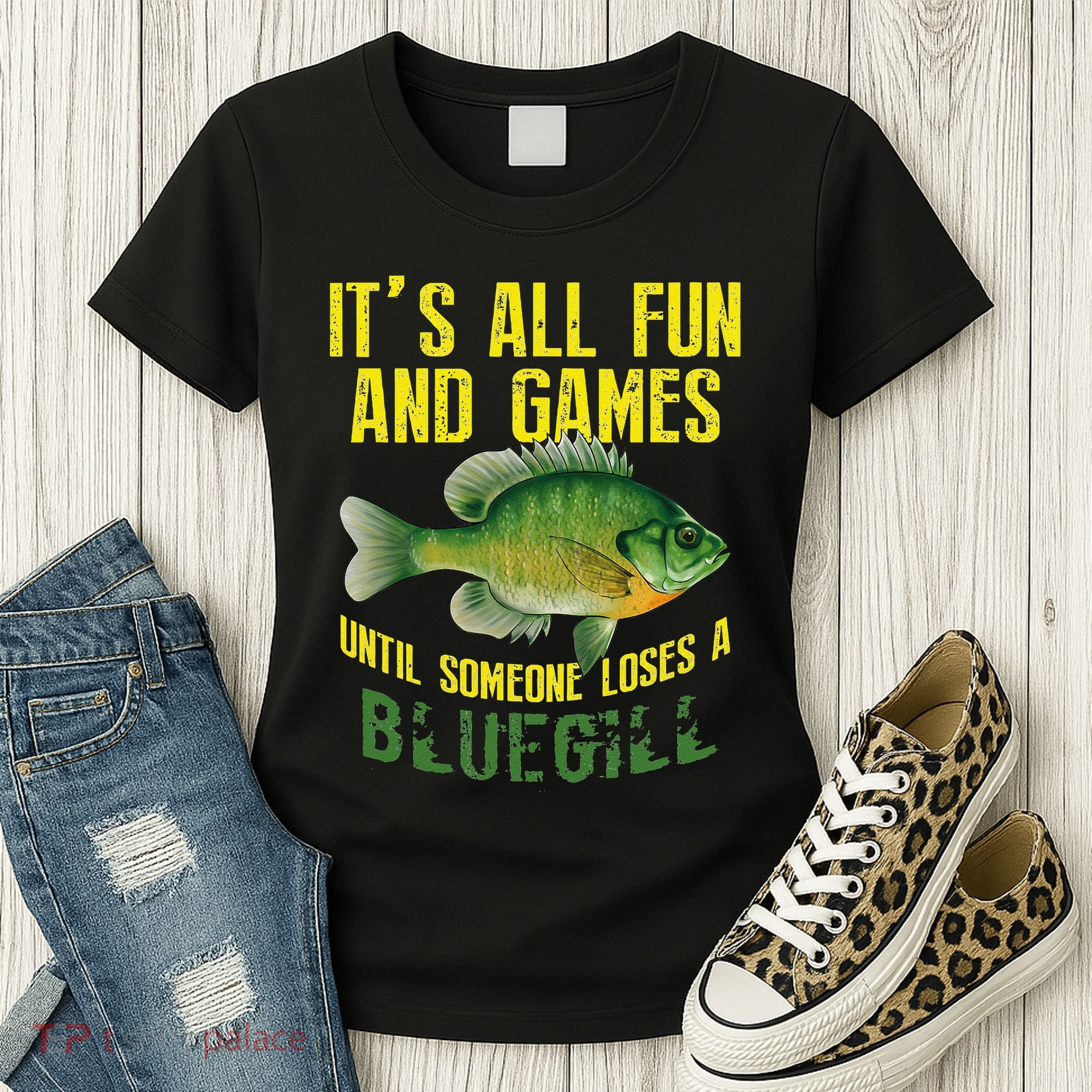 Funny Bluegill Sunfish Fishing Graphic Freshwater Fish Gift Women's T-Shirt