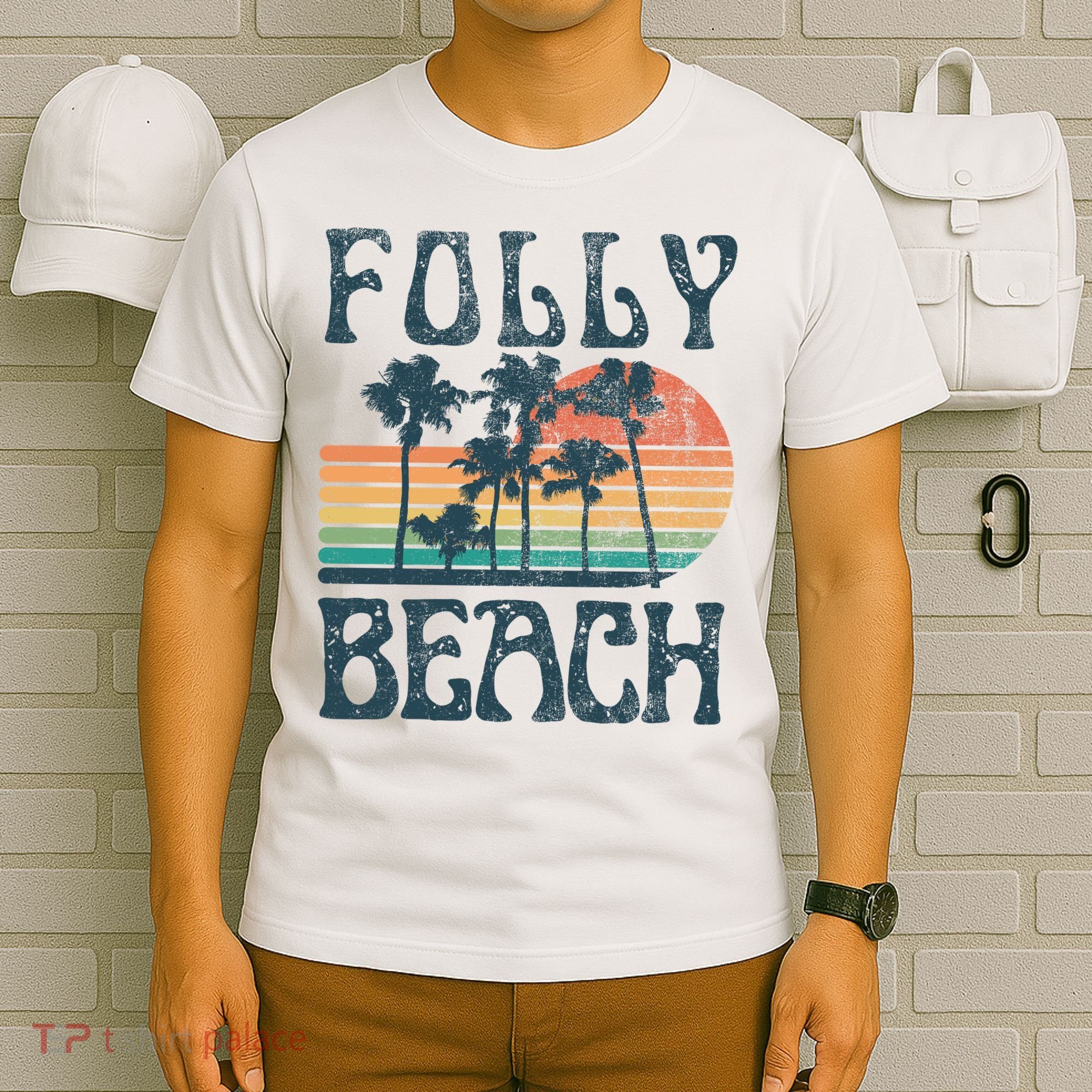 Folly Beach South Carolina Summer Vacation Vintage T-Shirt