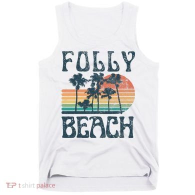 Folly Beach South Carolina Summer Vacation Vintage Tank Top