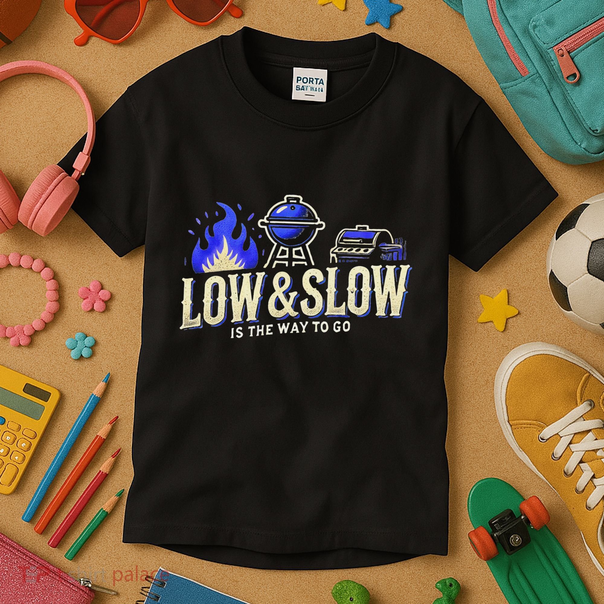 Funny Bbq Smoker Meat Smoking Tools Grilling Barbecue Kids T-Shirt