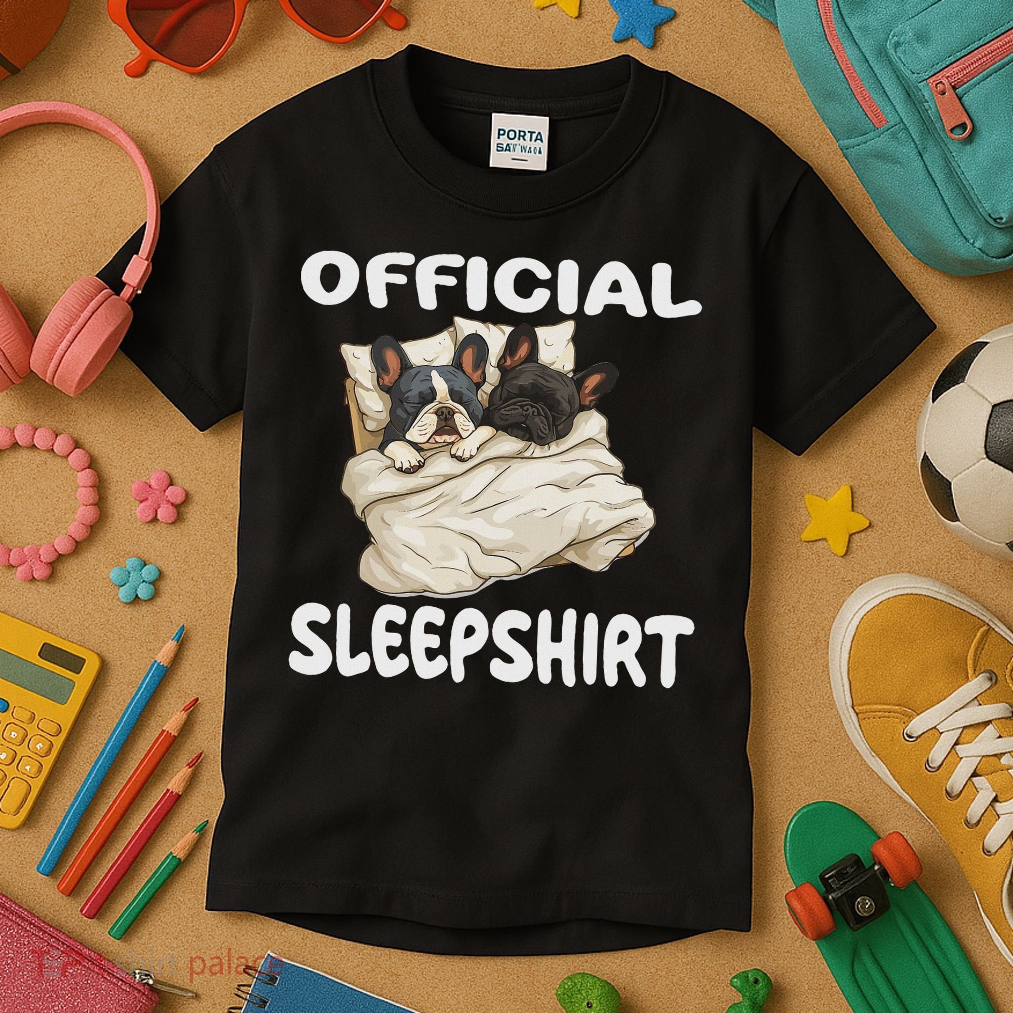 French Bulldog Sleep Pajamas Nightgown Kids T-Shirt