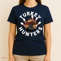 Funny Bowling Shirts For Turkey Hunters T-Shirt thumb 4