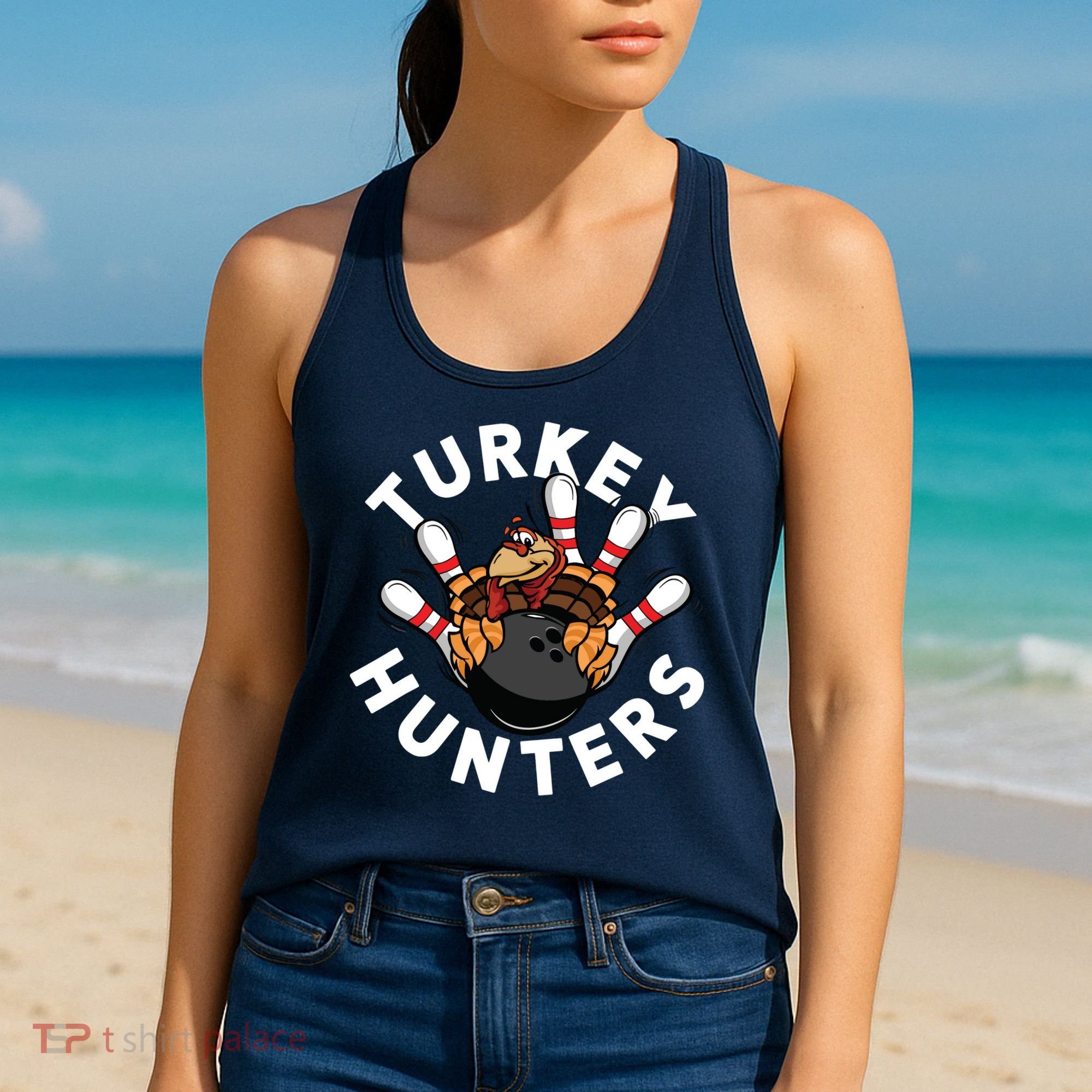 Funny Bowling Shirts For Turkey Hunters Women's Tank Top