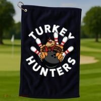 Funny Bowling Shirts For Turkey Hunters Golf Towel thumb 1