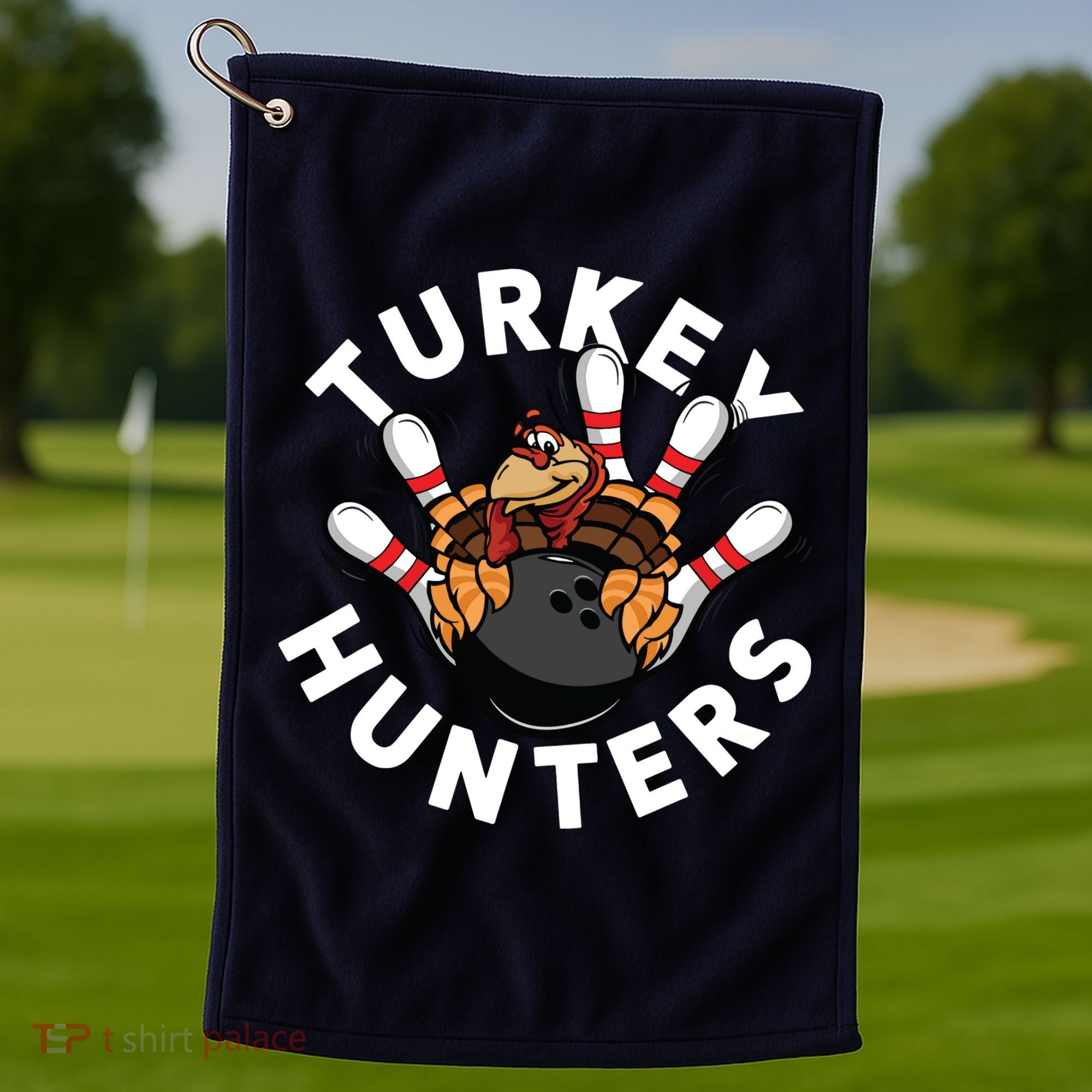 Funny Bowling Shirts For Turkey Hunters Golf Towel