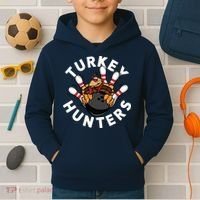 Funny Bowling Shirts For Turkey Hunters Kids Hoodie thumb 2