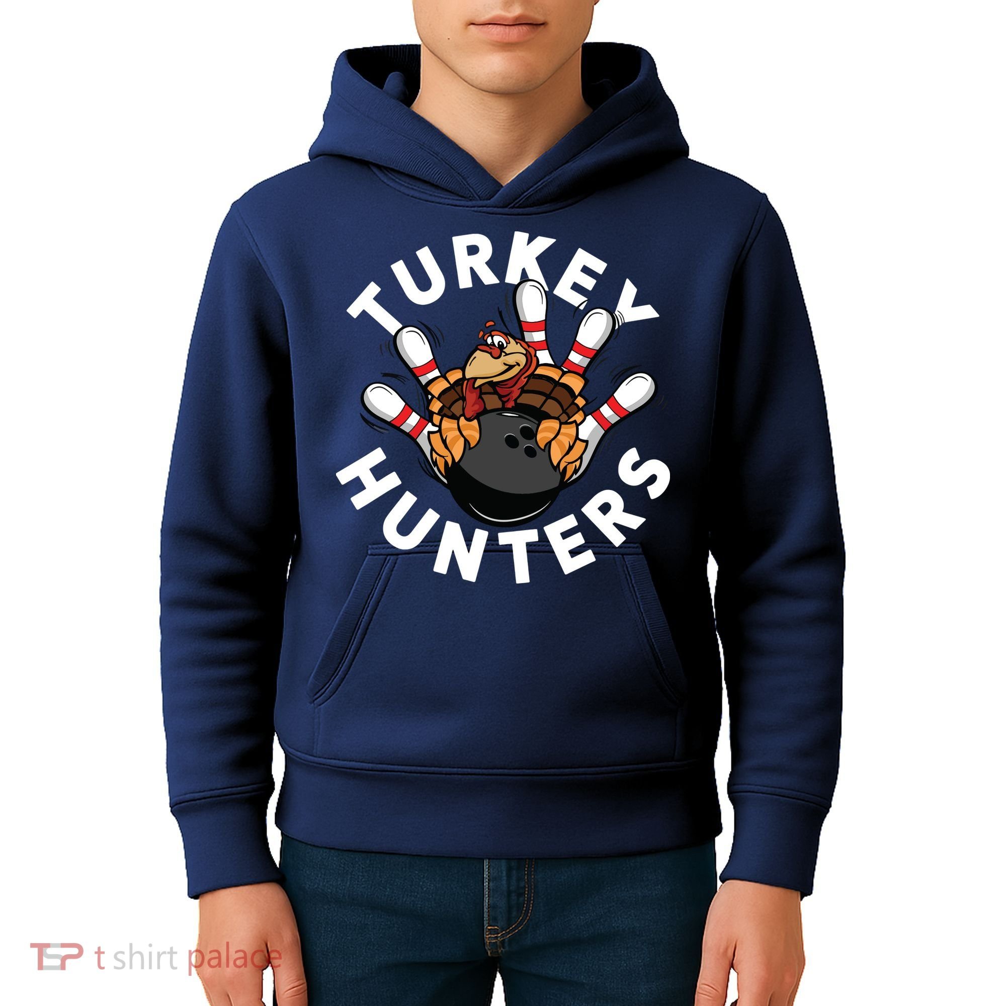 Funny Bowling Shirts For Turkey Hunters Kids Hoodie