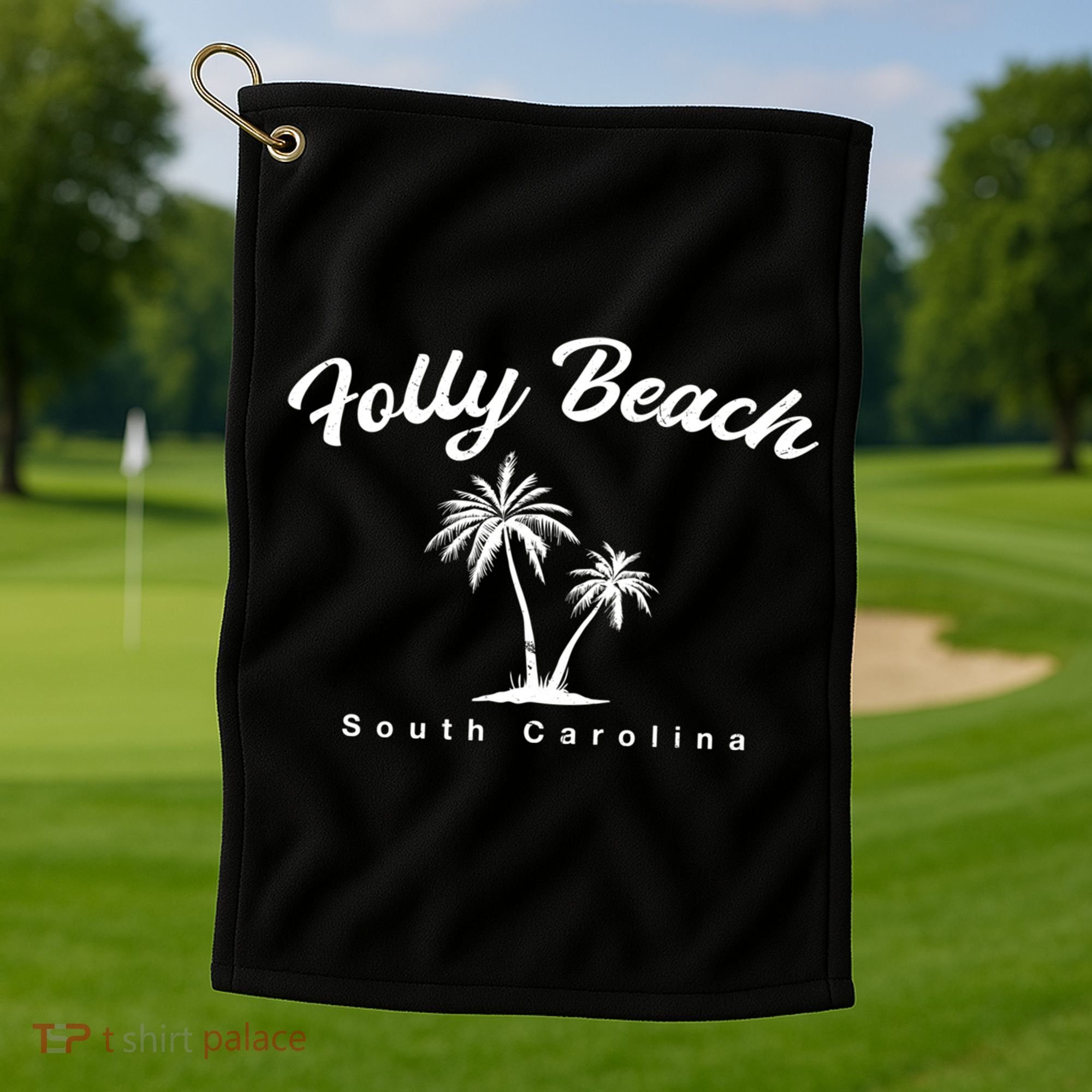Folly Beach South Carolina Summer Sc Tropical Charleston Gift Golf Towel