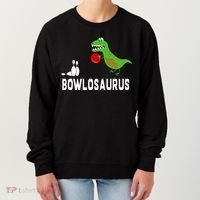 Funny Bowling S Dinosaur Bowler Dino Gift Idea Women's Sweatshirt thumb 0