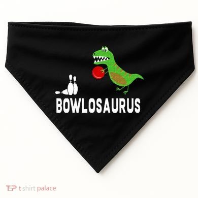 Funny Bowling S Dinosaur Bowler Dino Gift Idea USA-Made Doggie Bandana
