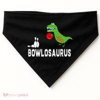 Funny Bowling S Dinosaur Bowler Dino Gift Idea USA-Made Doggie Bandana thumb 0