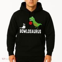 Funny Bowling S Dinosaur Bowler Dino Gift Idea Hoodie thumb 2